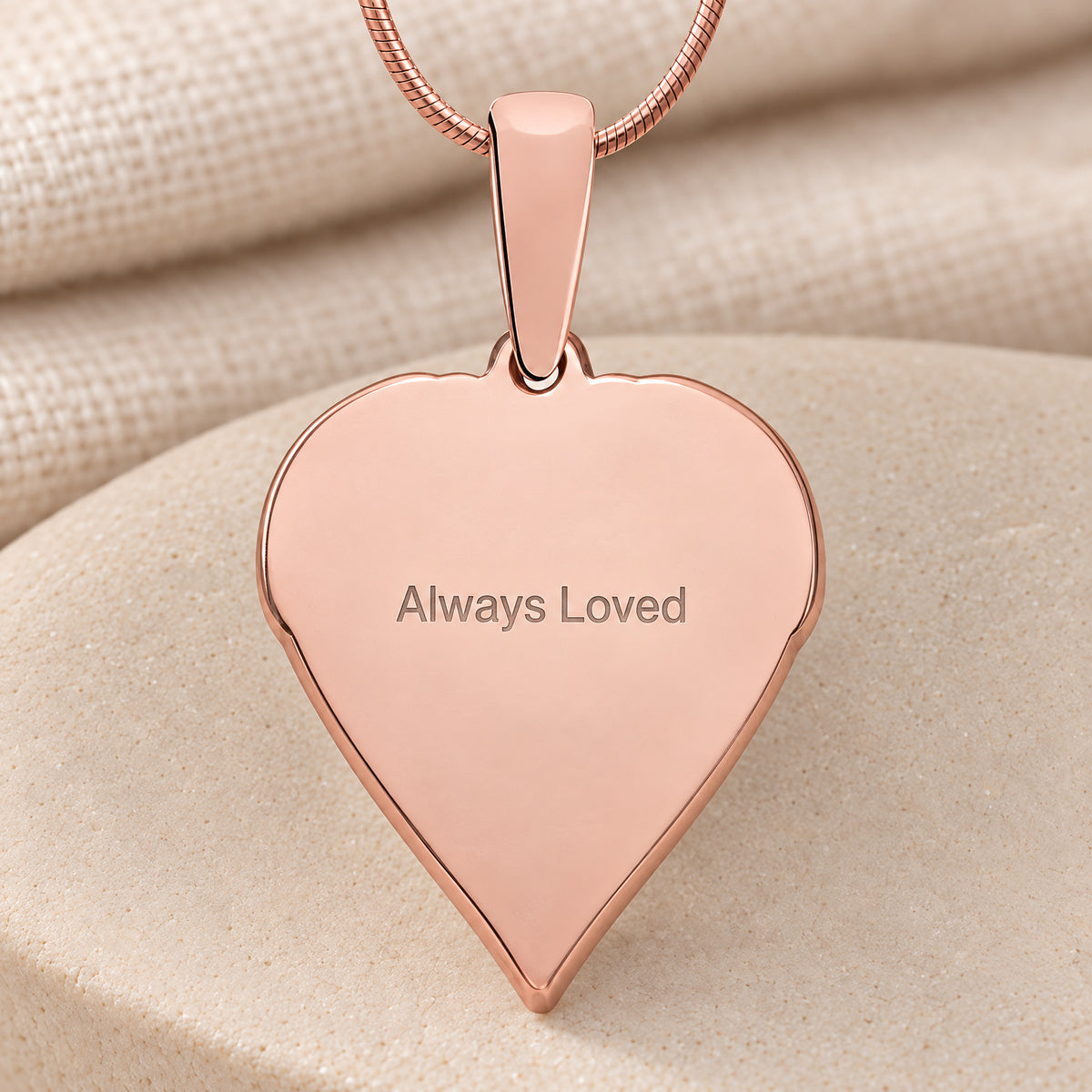 Rose Gold Plated Angel Wings Sterling Fingerprint Necklace — rear engraving