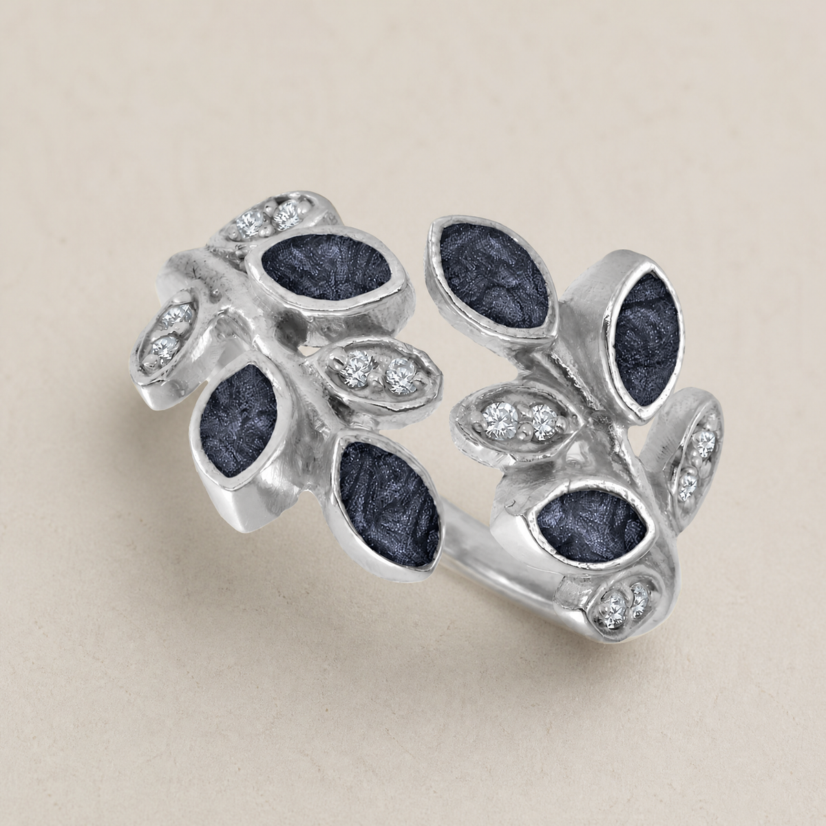 Women's Sterling Silver Chatelain Ash Ring with Slate