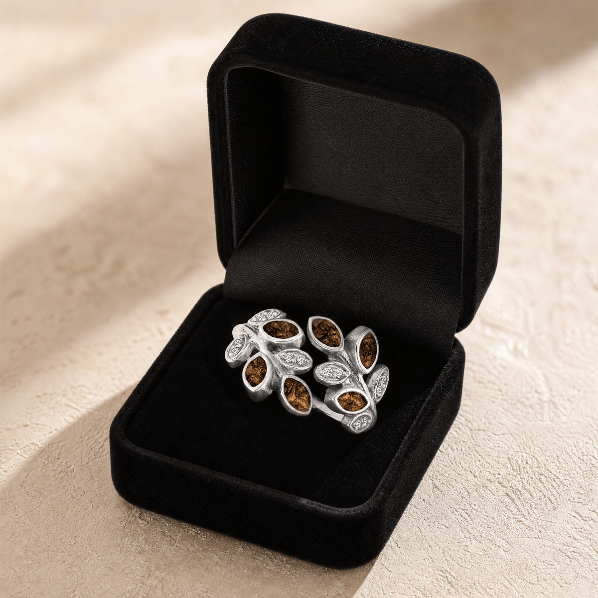 Women's Sterling Silver Chatelain Ash Ring with Carob