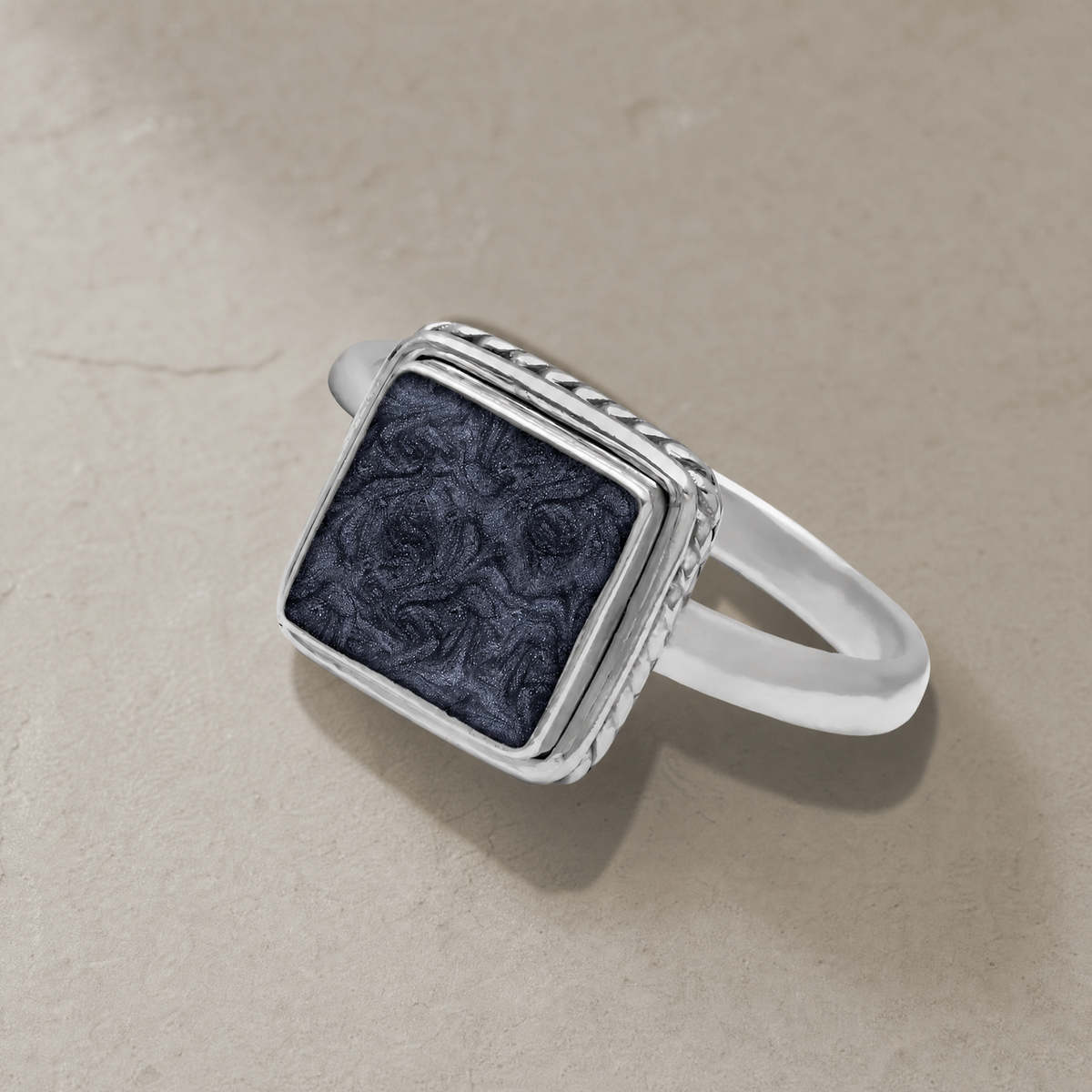 Women's Sterling Silver Granville Ash Ring with Slate