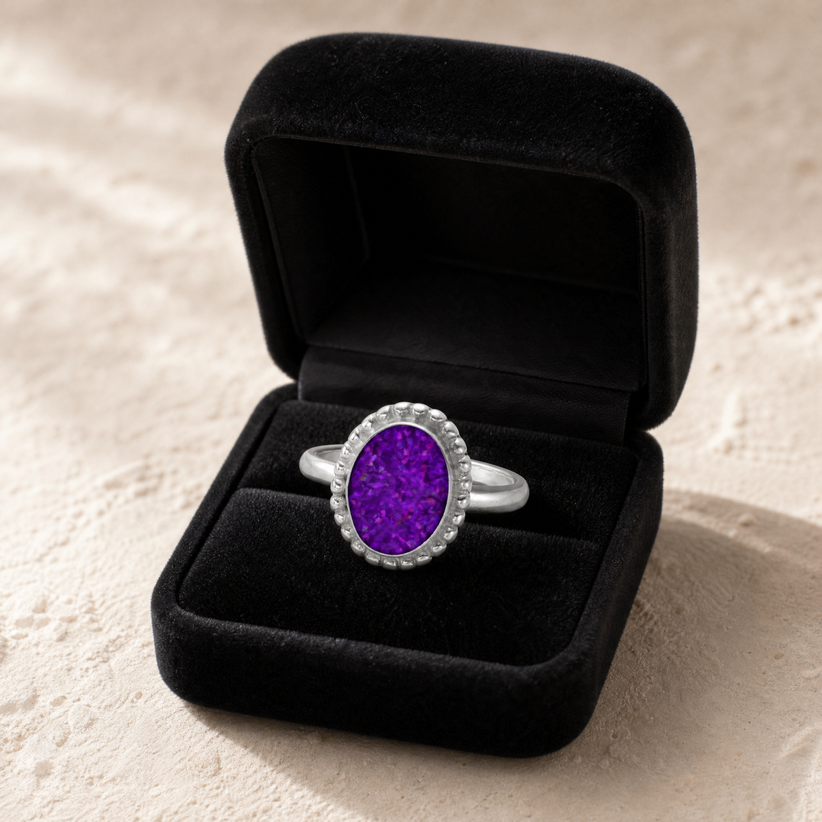 Women's Sterling Silver Bethany Ash Ring with Lilac Pearl Opal