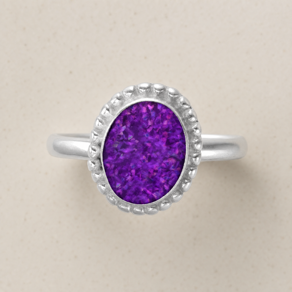 Women's Sterling Silver Bethany Ash Ring with Lilac Pearl Opal