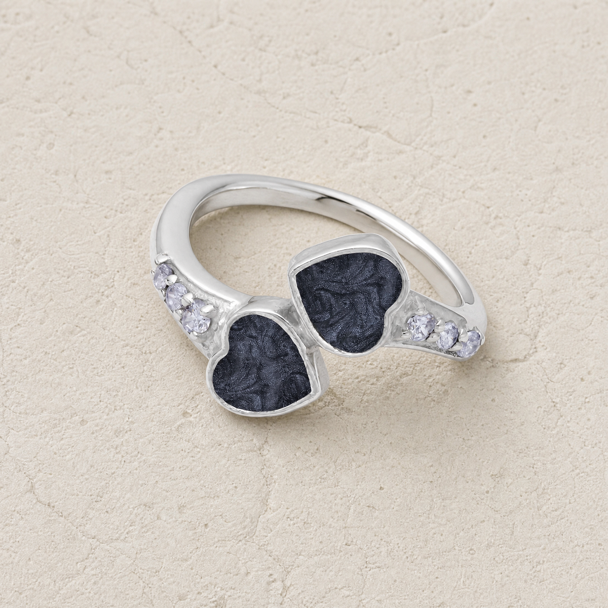 Women's Sterling Silver Rosalia Ash Ring with Slate
