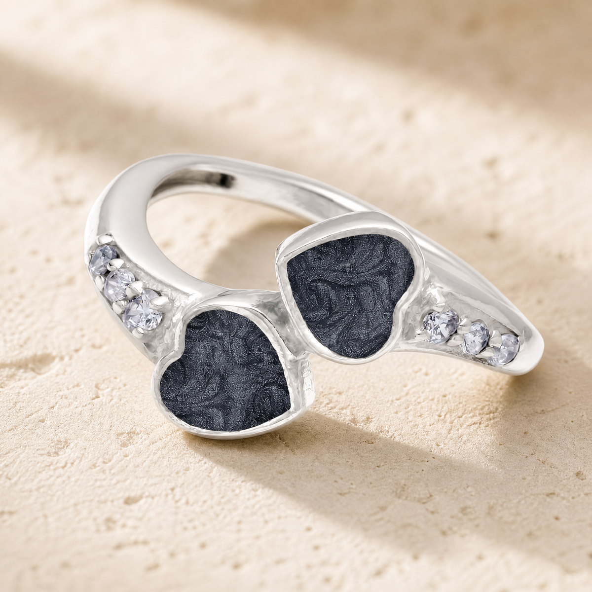 Women's Sterling Silver Rosalia Ash Ring with Slate