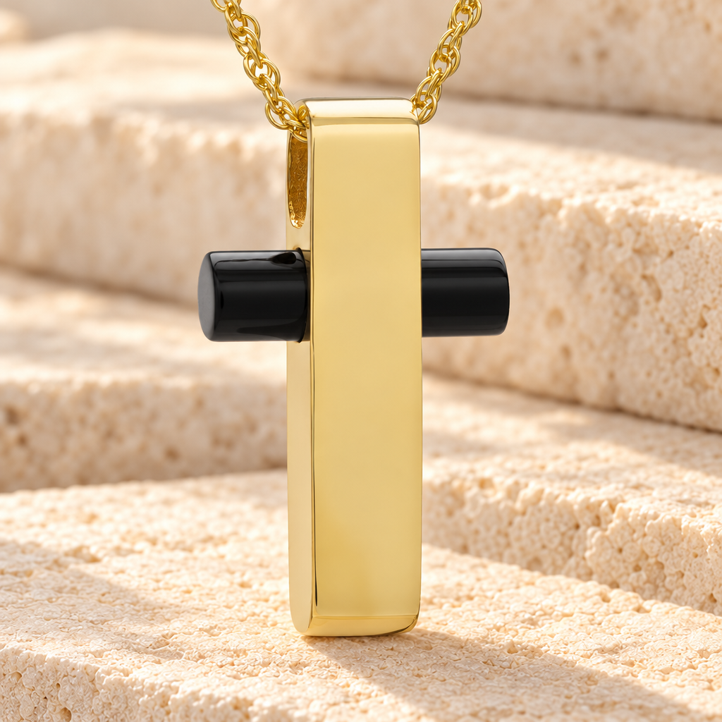Gold Plated Barred Cross Funeral Jewelry — main — evr868gv