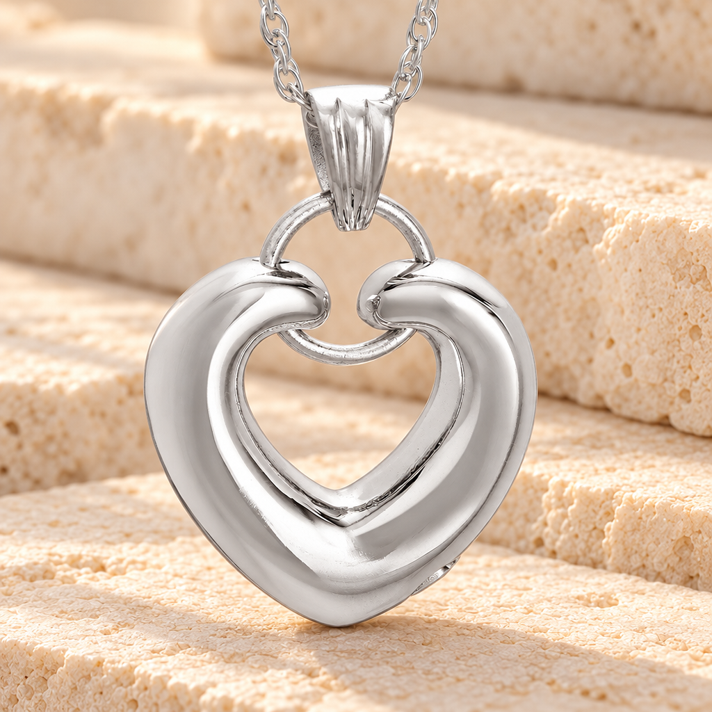 Sterling Silver Loyalty Heart Funeral Jewelry — main — evr886ss