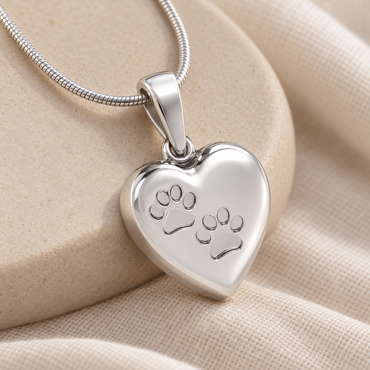 Solid 14k White Gold Paws Heart Forever Sealed Memorial Jewelry — alternate view — evr20049wgfs