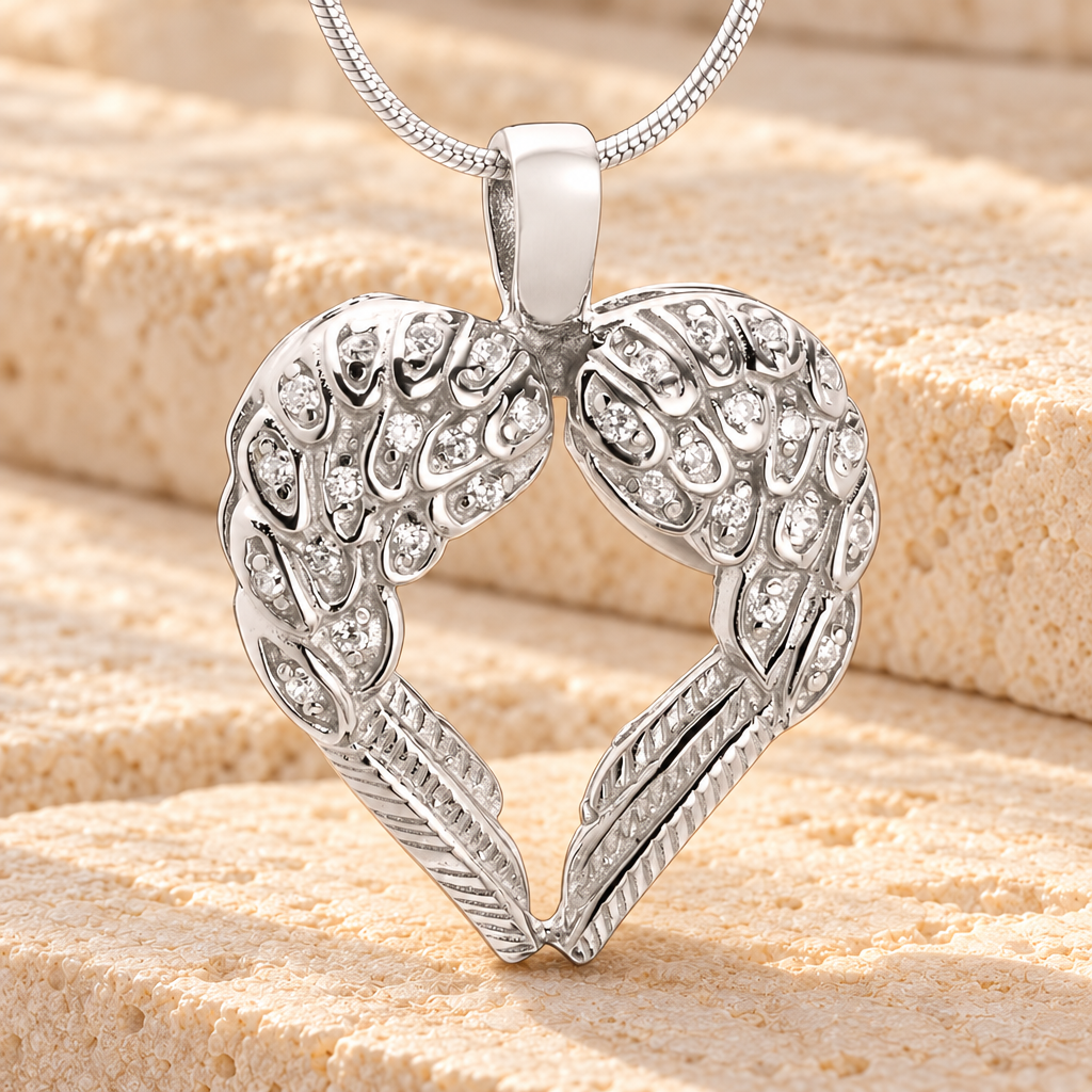 14K White Gold Wings of Hope Memorial Jewelry — main product image