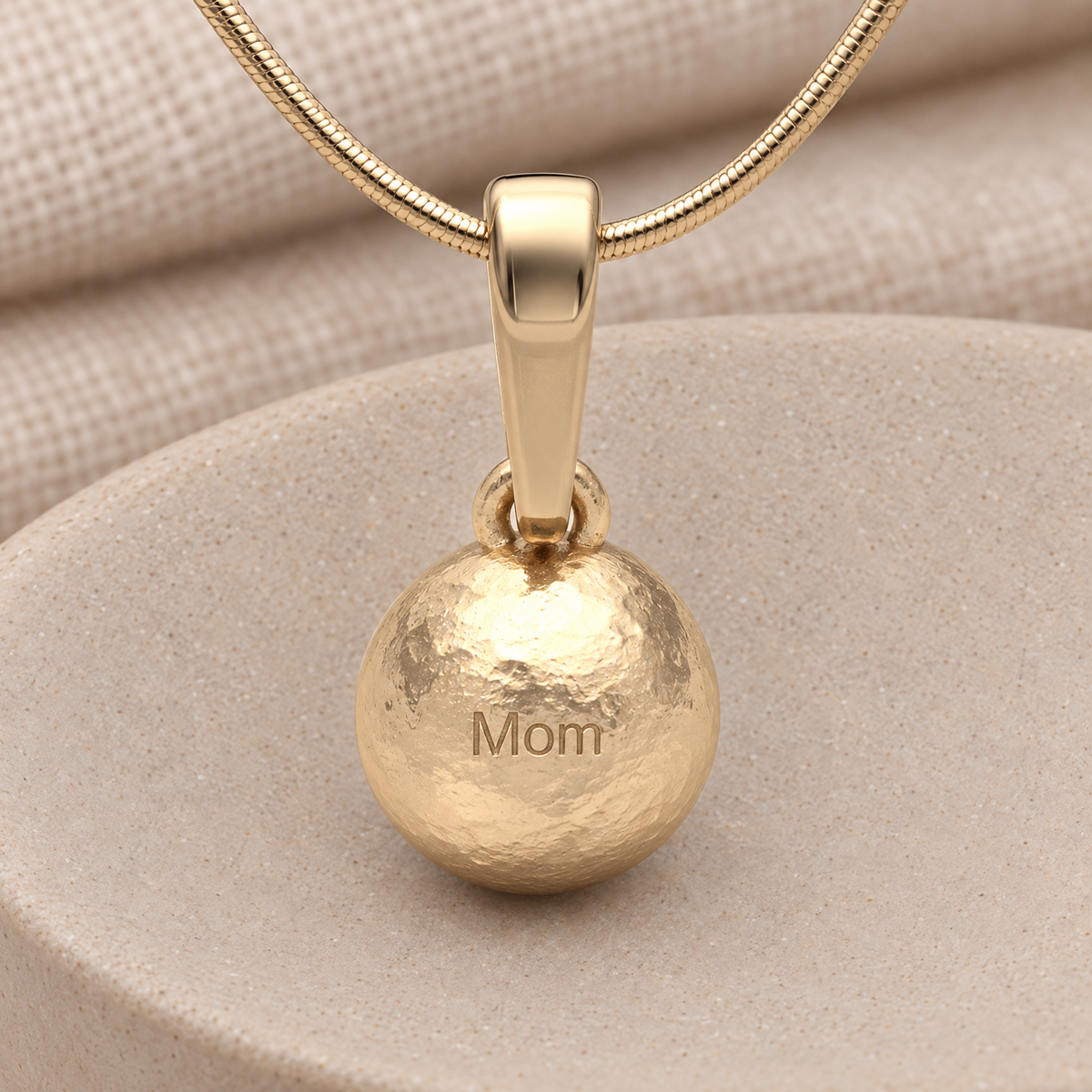 14K Gold Across The Globe Forever Sealed Memorial Jewelry — rear engraving — evr20030kgfs