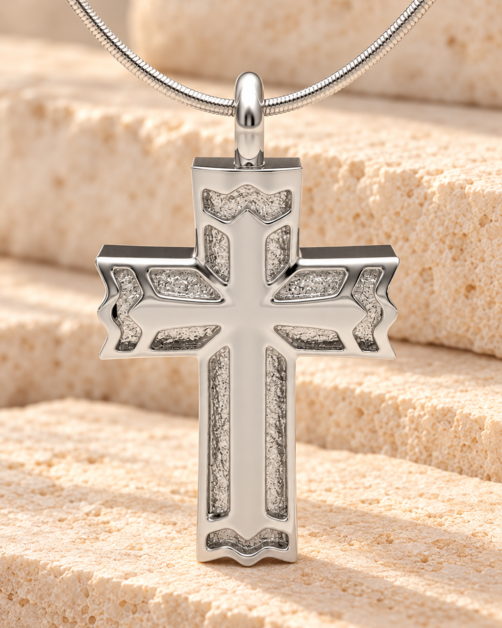 Rosedale Cross Forever Sealed Keepsake Urn Jewelry — main — evr1079fs