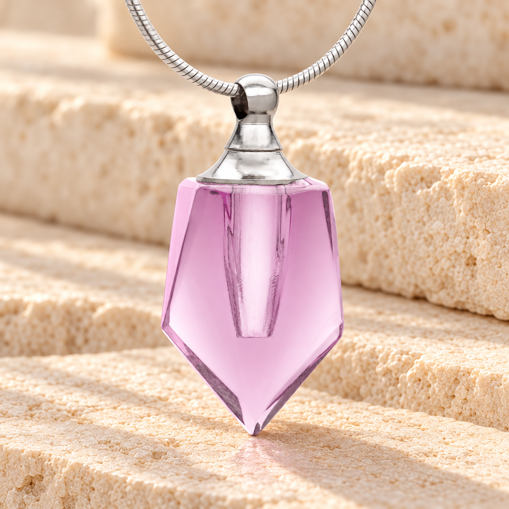 Glass Locket Pink Dedicated Keepsake Jewelry — main — evr2095