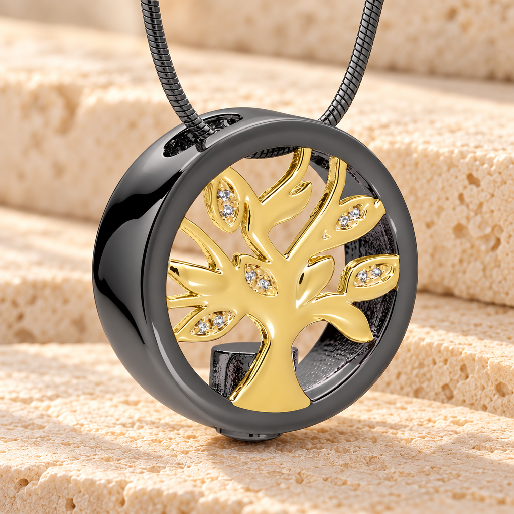 Black and Gold Ancestry Memorial Jewelry — main — evr6628bg