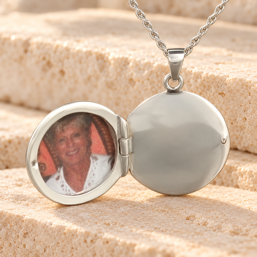 14K White Gold Sophisticate Round Funeral Jewelry — main — evr725wg