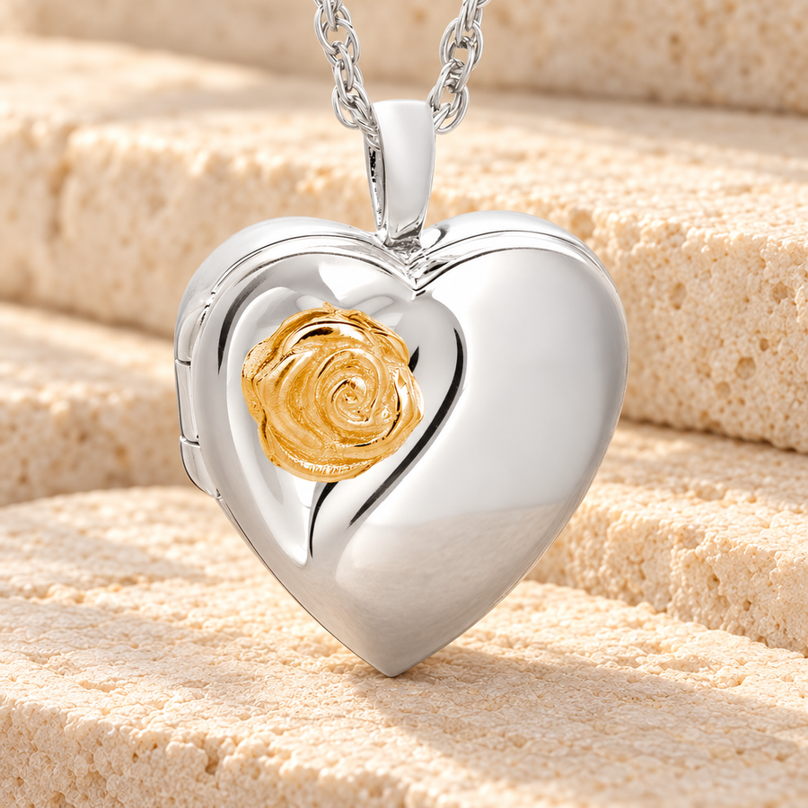 Sterling Silver Heart In Bloom Keepsake-Locket