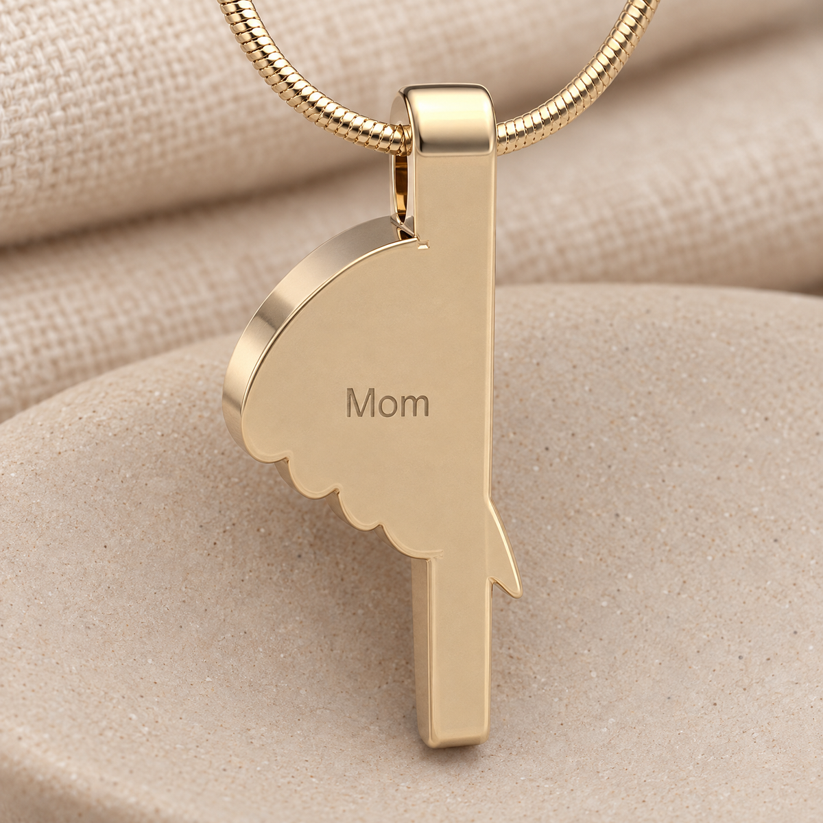 Solid 14K Gold Inspiration Forever Sealed Memorial Jewelry Gold Plated — rear engraving — evr6194kgfs