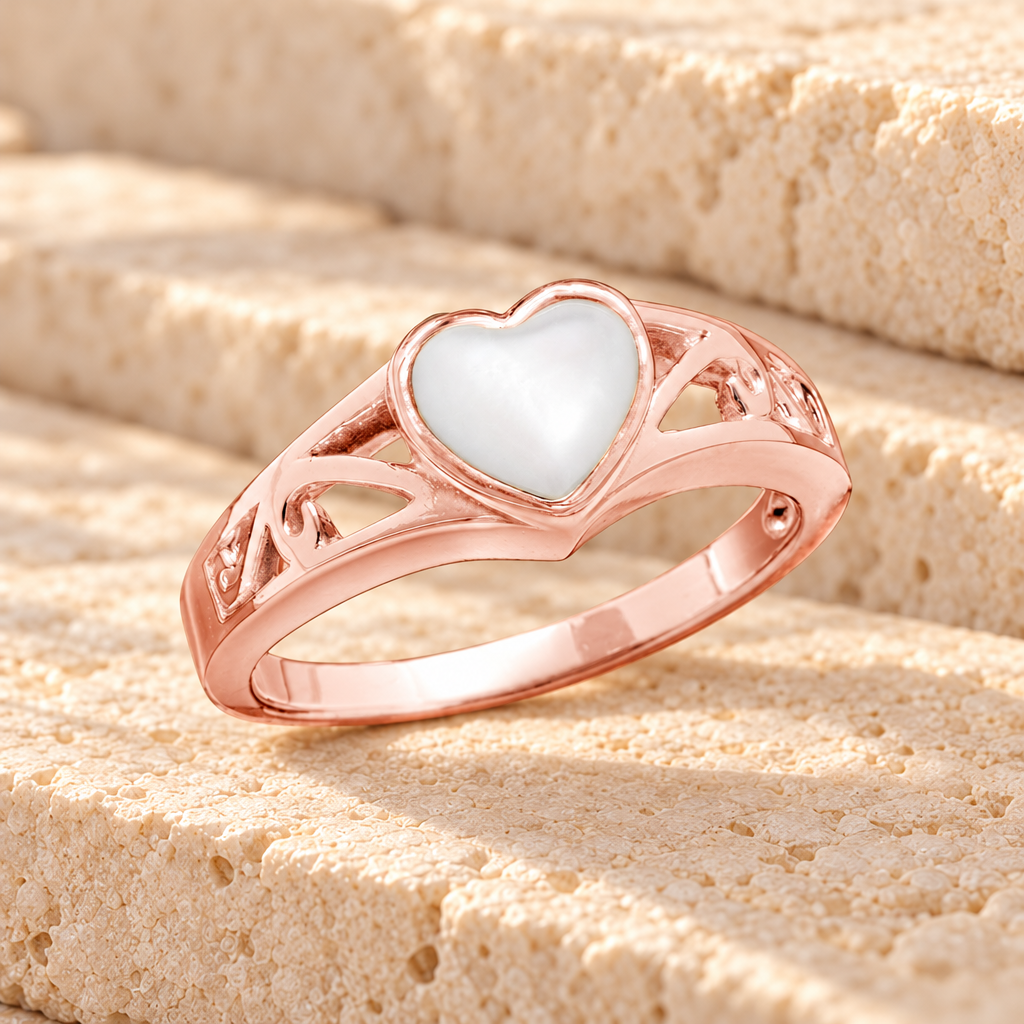 Women's 14K Rose Gold Mother of Pearl Cremation Ring — main product image