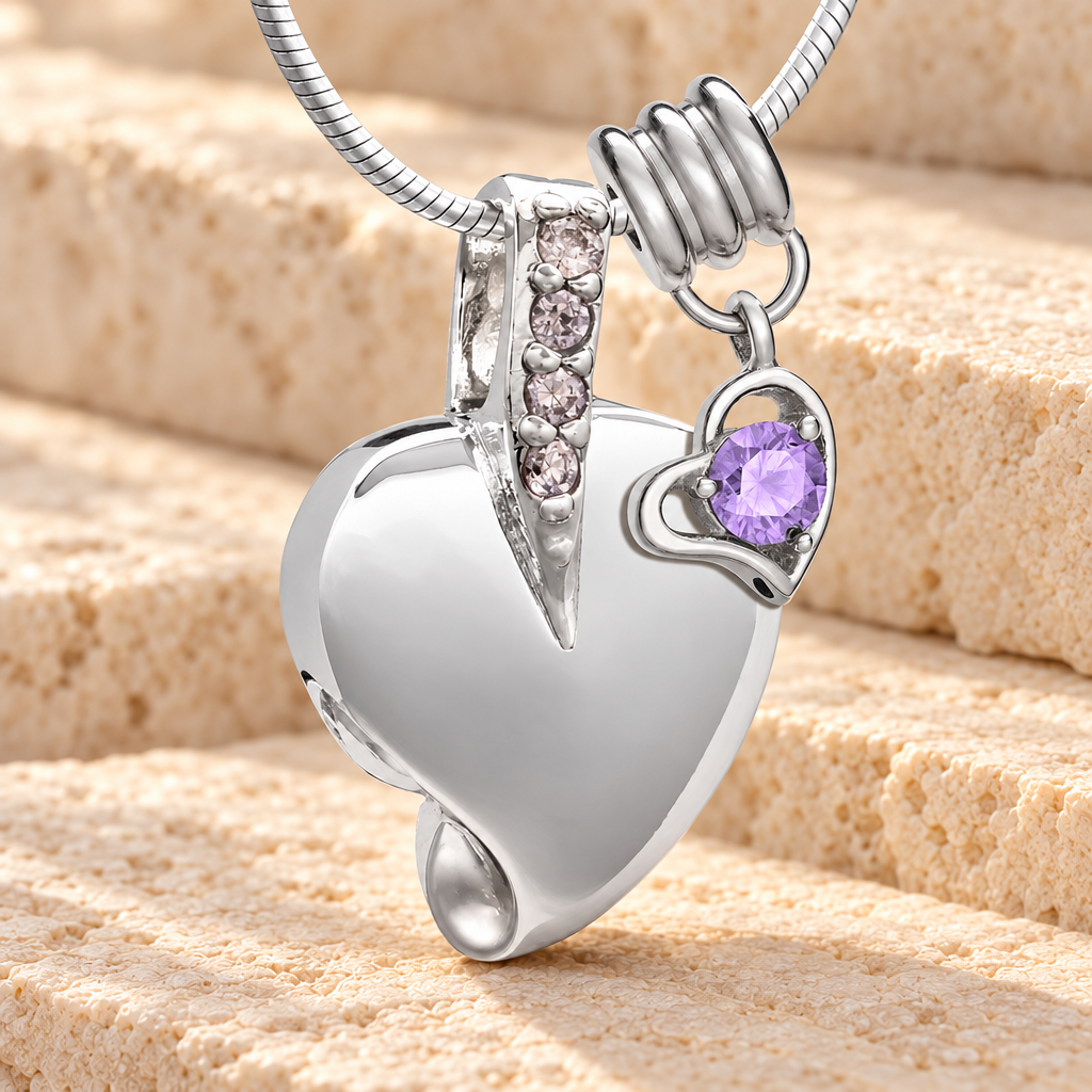 Silver June Heavenly Heart Cremation Jewelry — main product image