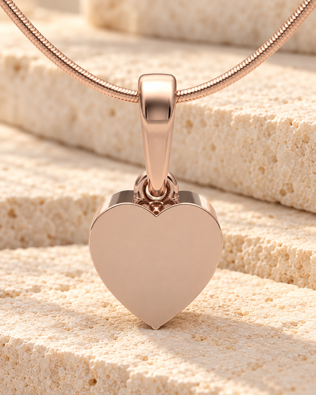 Rose Gold Plated Simple Heart Forever Sealed Cremation Jewelry — main — evr6447rgfs