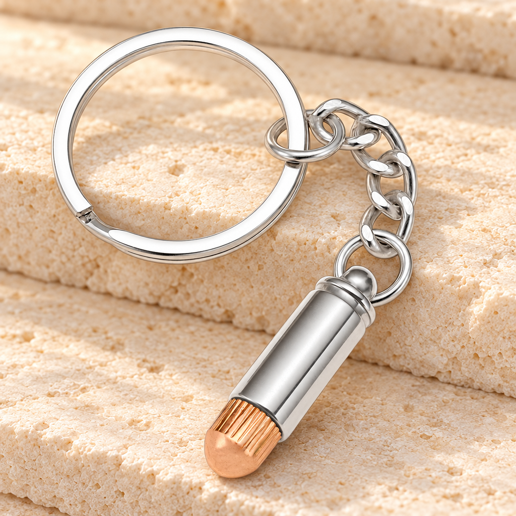 Bullet with Copper Tip Cremation Keychain — main — evr1042key