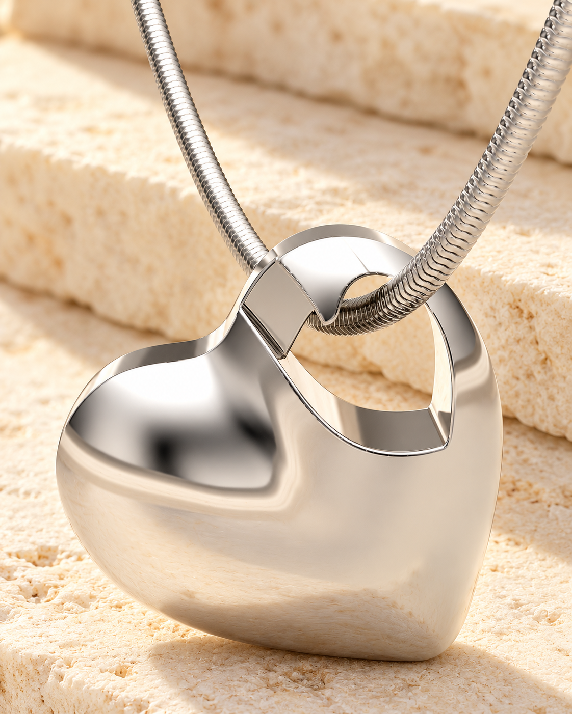 Solid 14K White Gold Small Candid Heart Forever Sealed Jewelry — main — evr6227wgfs