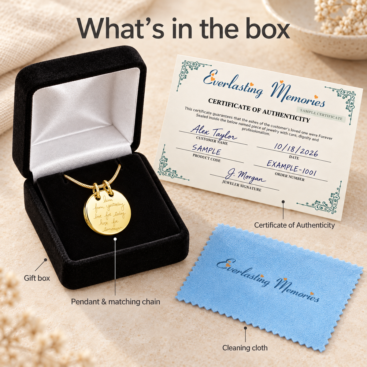 Gold Plated Wisdom Forever Sealed Memorial Jewelry — whats in box — evr6390gfs