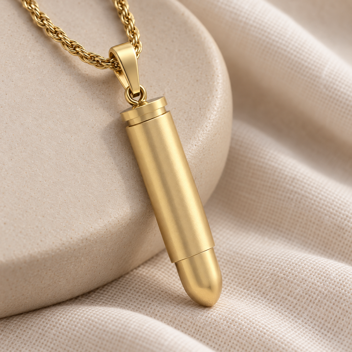 Gold Plated Bullet Forever Sealed Memorial Jewelry — alternate view — evr6766gfs