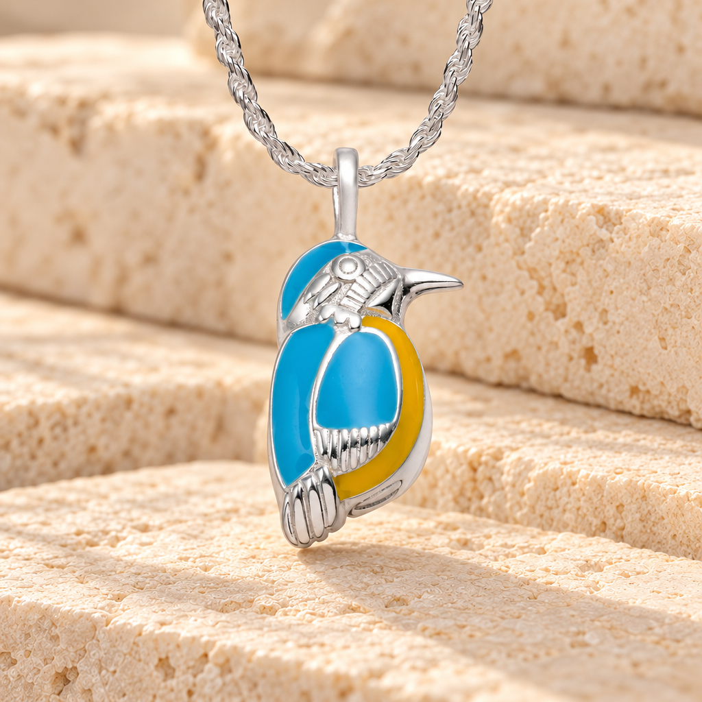 Sterling Silver Hummingbird Cremation Urn Pendant — main product image
