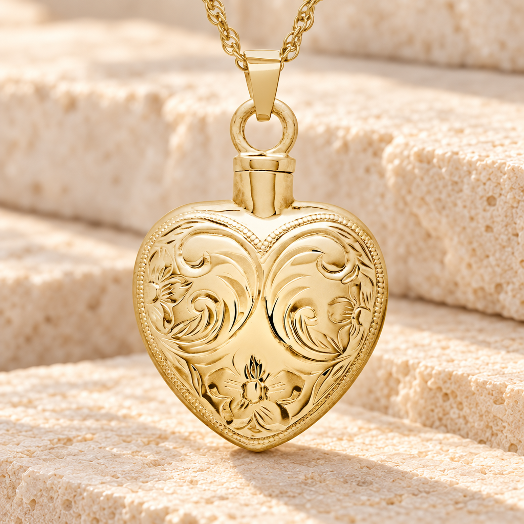 14K Gold Spirit Heart Urn Necklace — main — evr739kg
