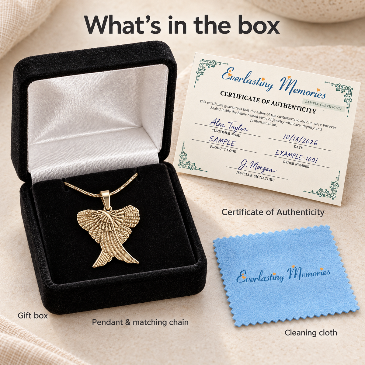Solid 14K Gold In Peace Forever Sealed Urn Pendant — whats in box — evr6765kgfs