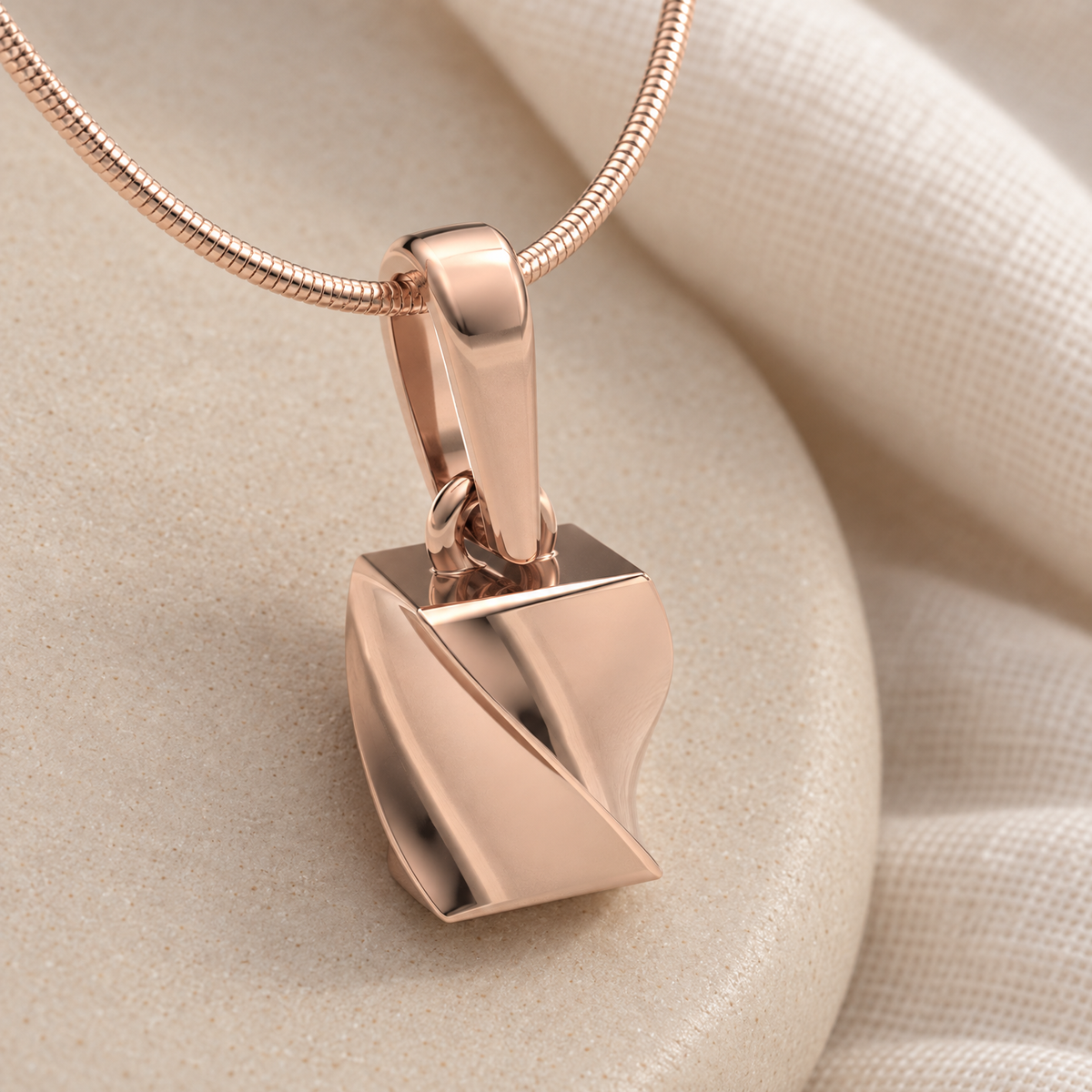 Rose Gold Plated Helix Squared Forever Sealed Memorial Jewelry — alternate view — evr20031rgfs