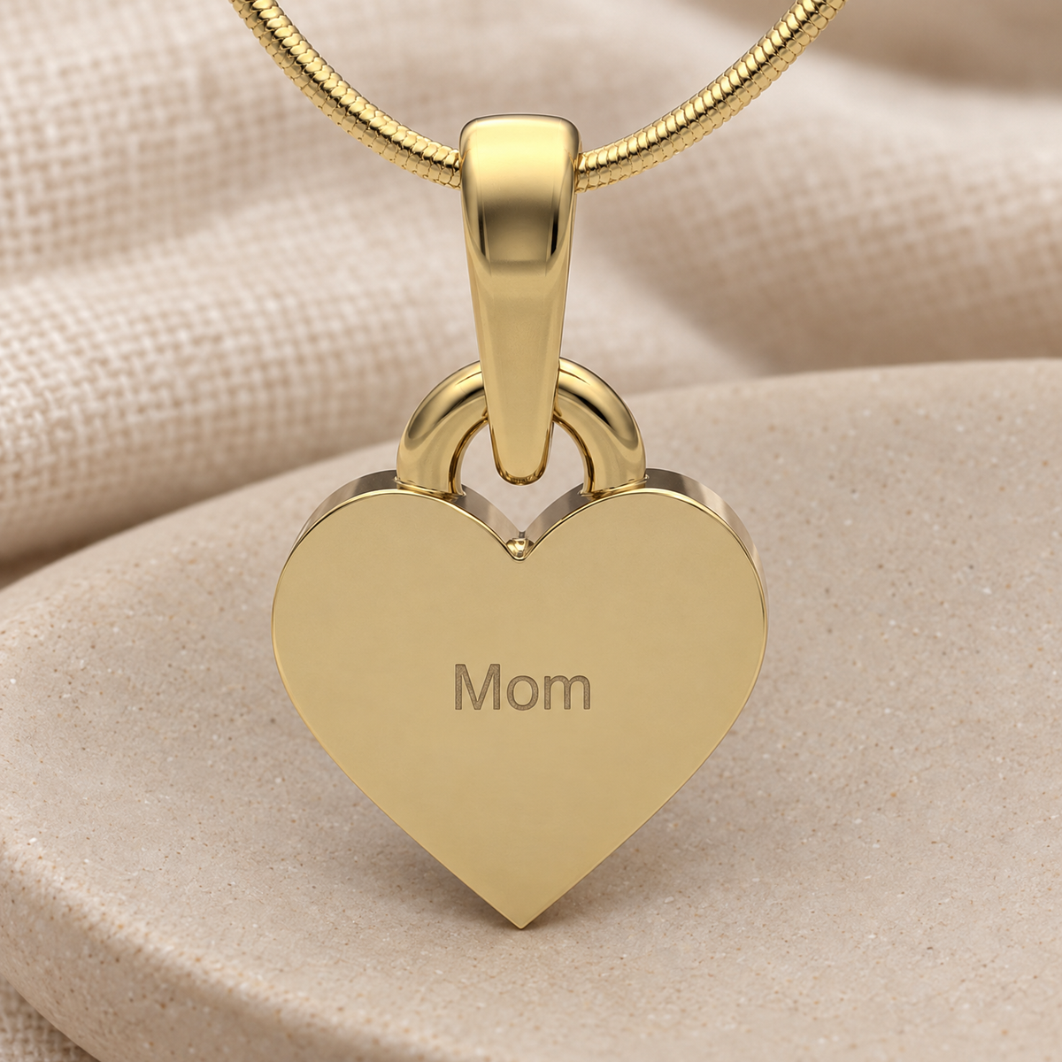Solid 14K Gold and Sterling Duplicity Heart Forever Sealed Memorial Jewelry — rear engraving — evr20036kgsfs