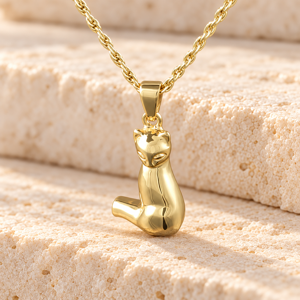 Gold Vermeil Cat Memorial Locket — main — evr536gv