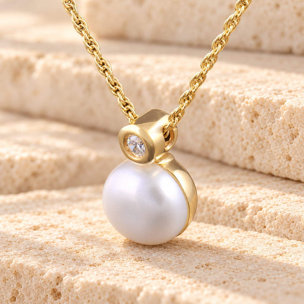 Gold Plated Pearl Memorial Locket — main — evr731gv