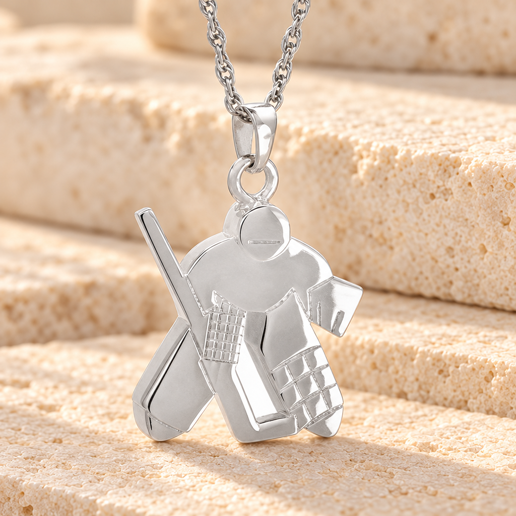 14k White Gold Hockey Player Urn Locket — main — evr976wg