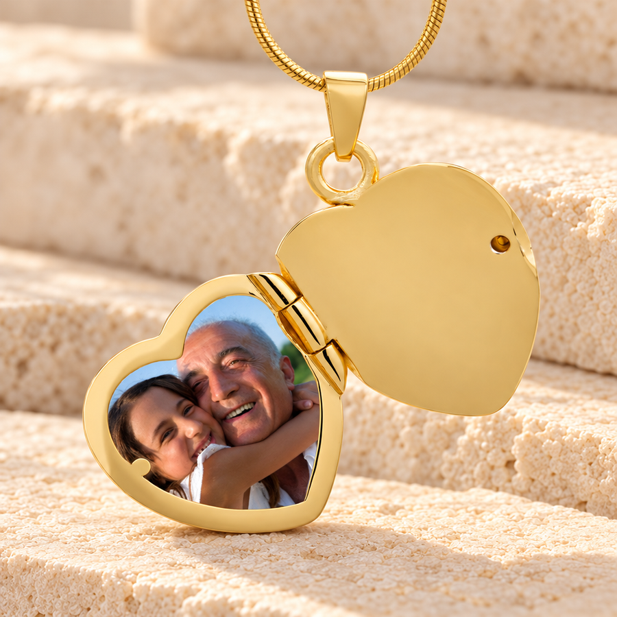 14K Gold Plated Sophisticate Heart Cremation Keepsake