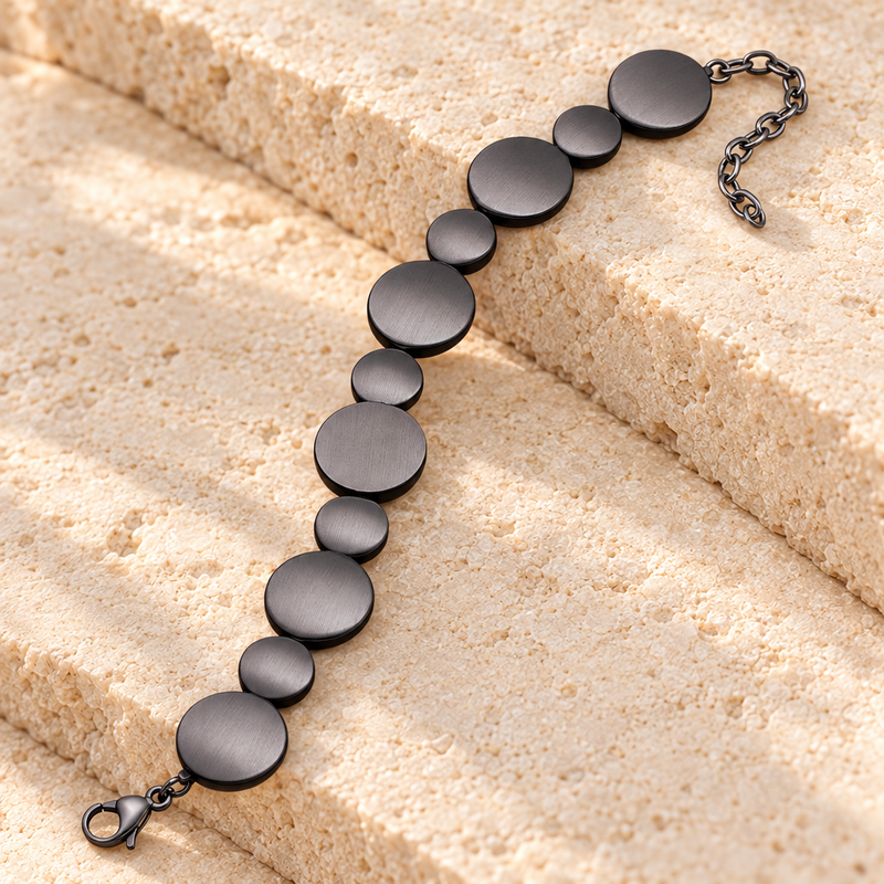 Black Satin At Peace Bracelet Cremation Jewelry