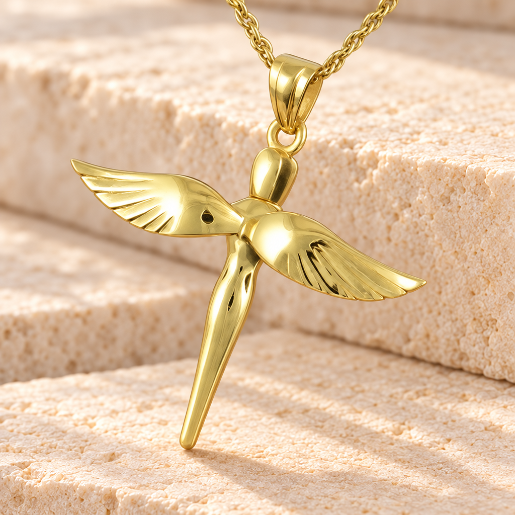 Gold Plated Sparrow Funeral Jewelry — main — evr668gv