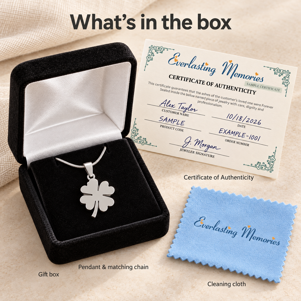 14K White Gold Irelyn Forever Sealed Memorial Jewelry — whats in box — evr20011wgfs