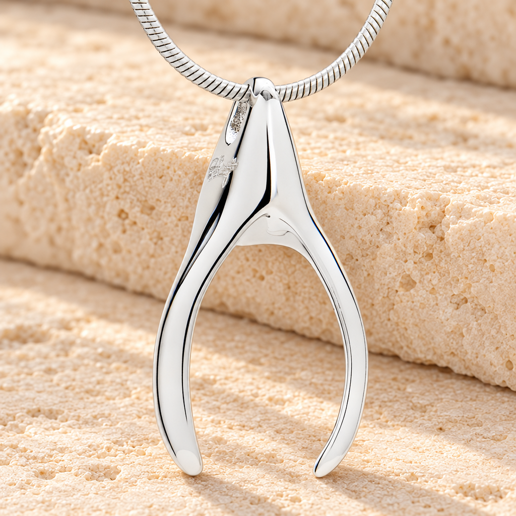 Silver Wishbone Memorial Jewelry — main — evr6230