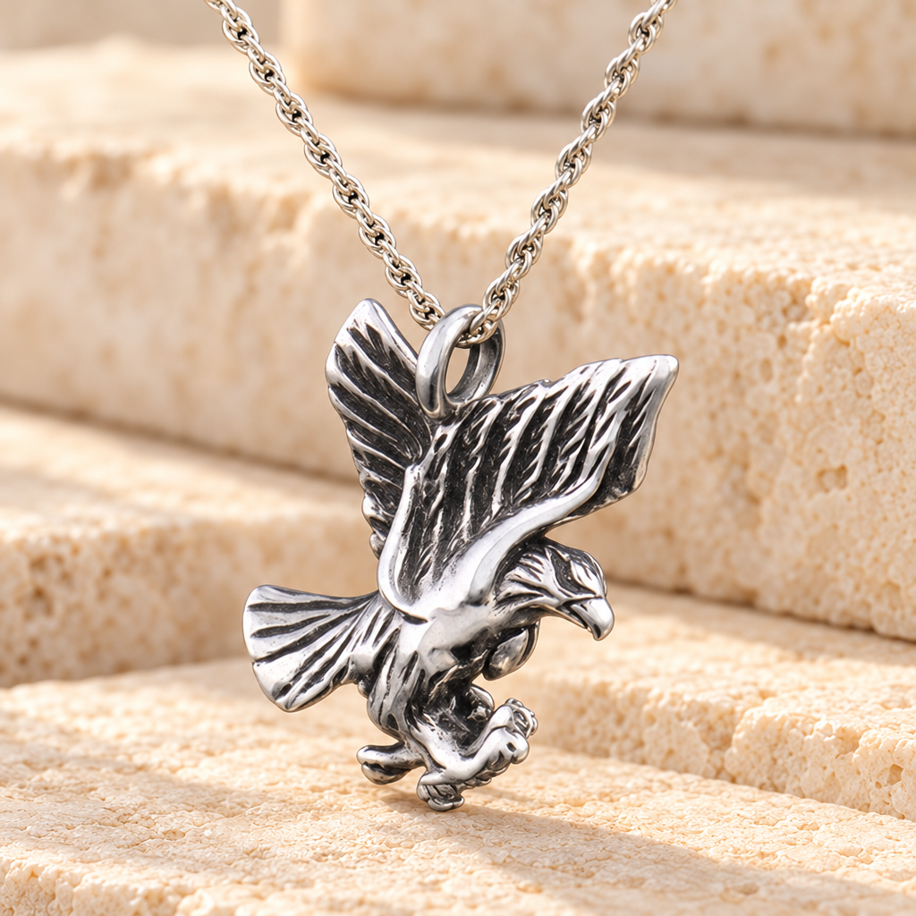 Silver Stately Eagle Jewelry Pendant — main — evr6317ss