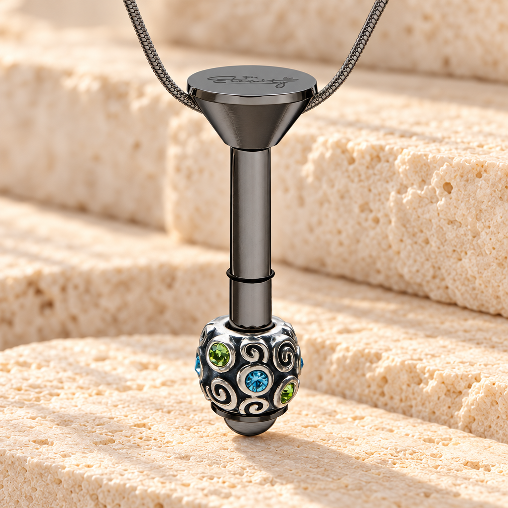Black Plated Millenium Ash Pendant with Jubilee Charm — main — evr6538bmill