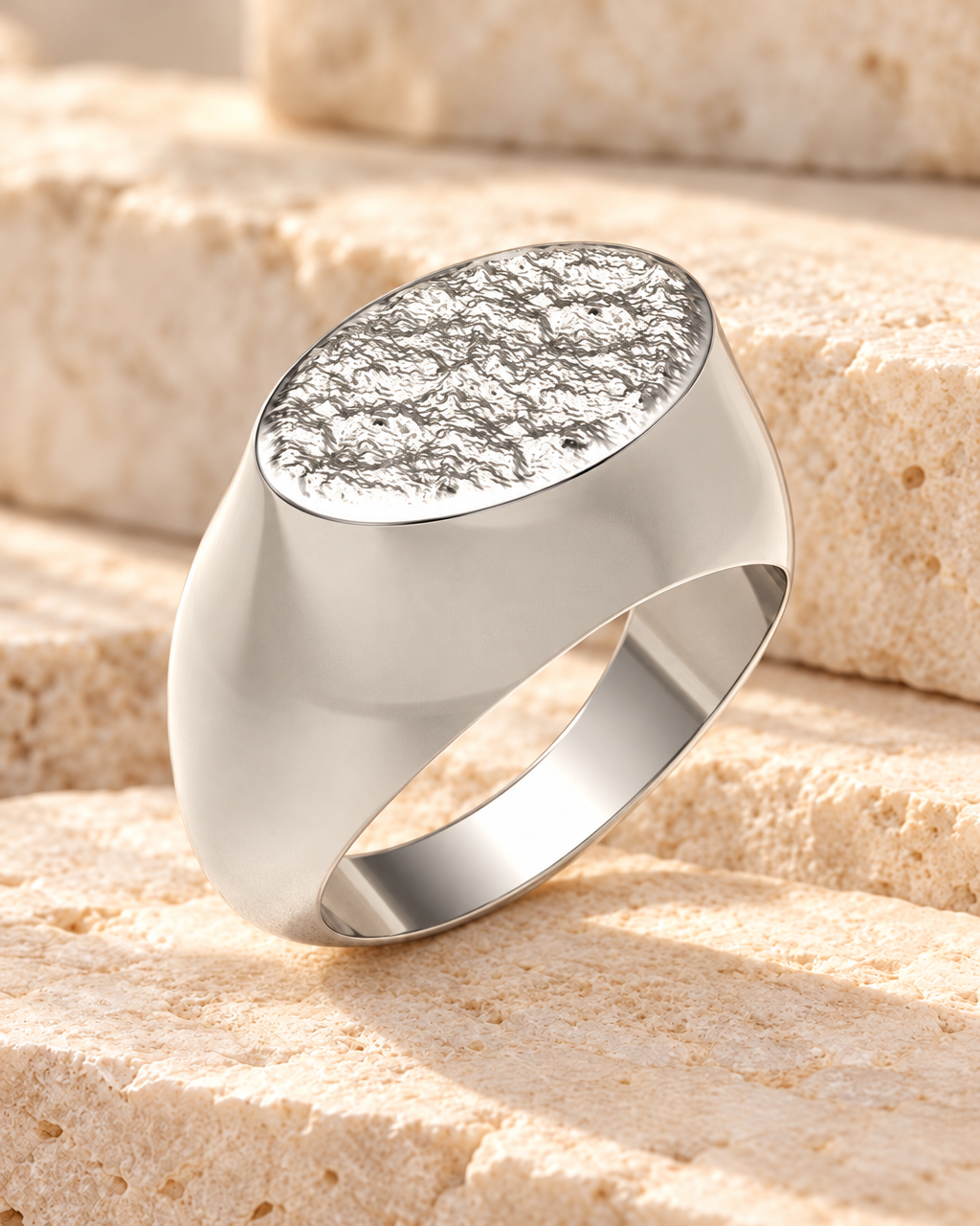 Sterling Silver Men's Signet Forever Sealed Memorial Ring — main — evr20040fs