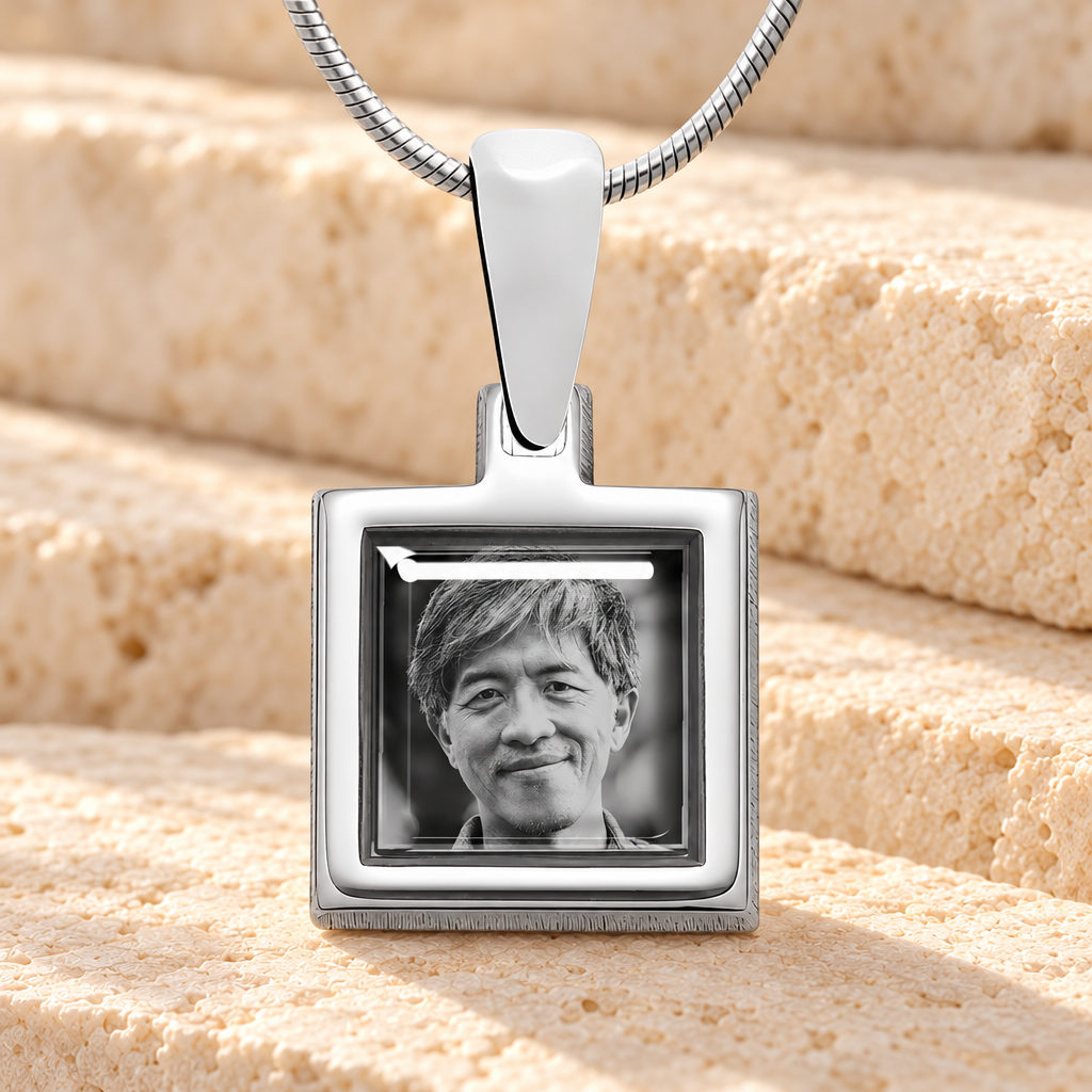 Square Sterling Silver Picture Pendant — main product image