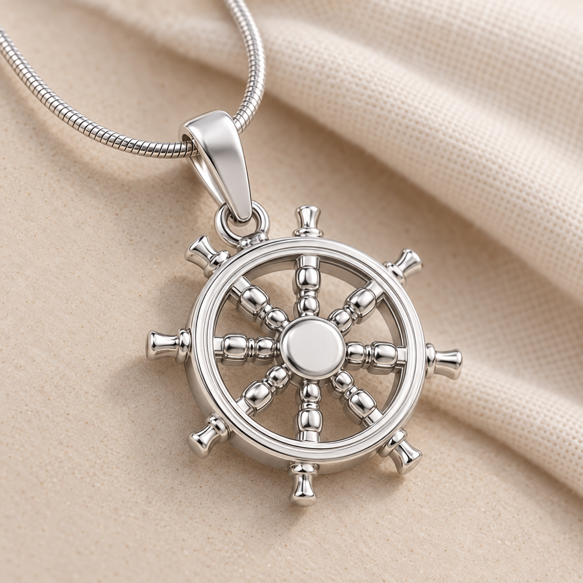 Sterling Silver Ships Wheel Forever Sealed Memorial Jewelry — alternate view — evr20054ssfs