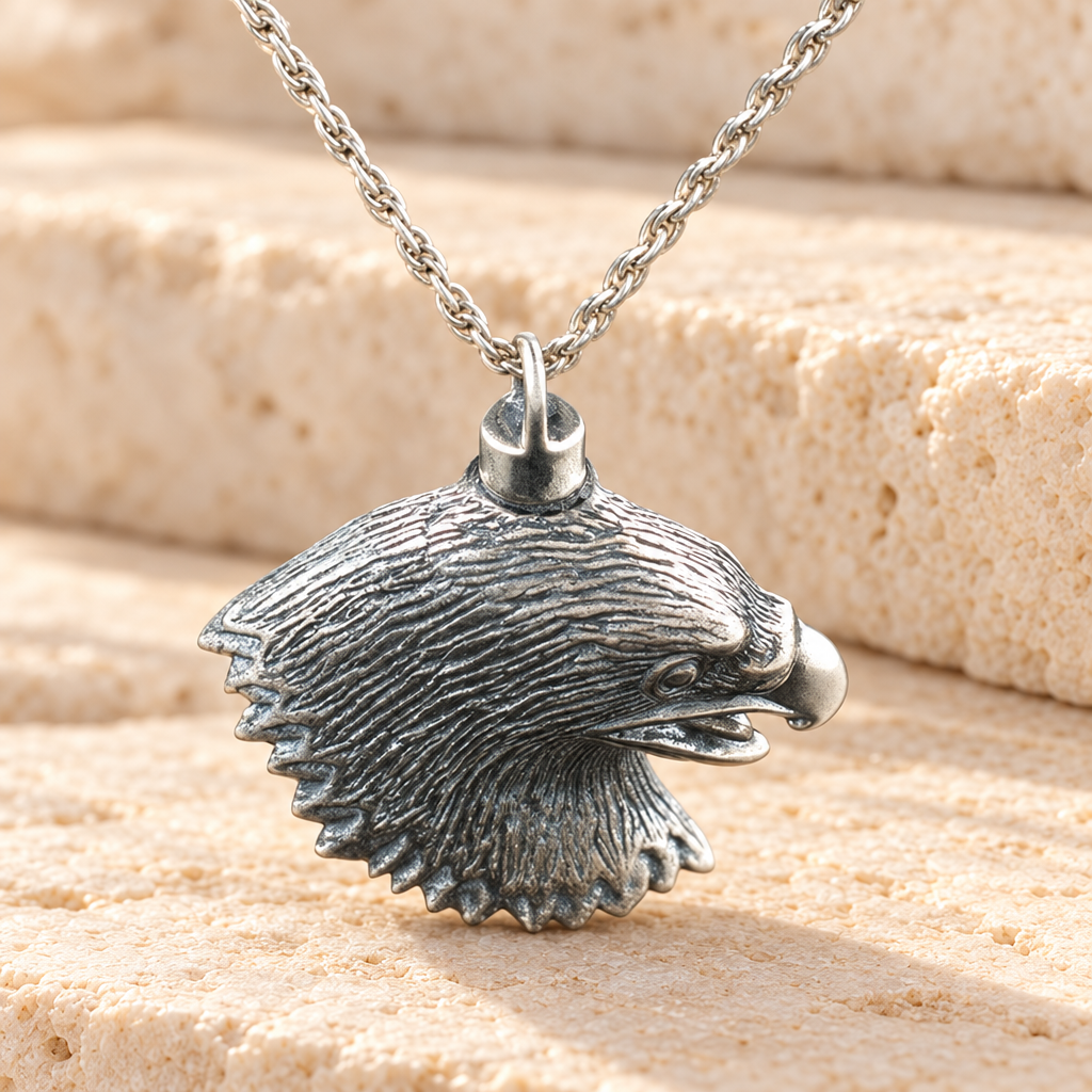 Eagle Cremation Urn Necklace — main — evr524ss