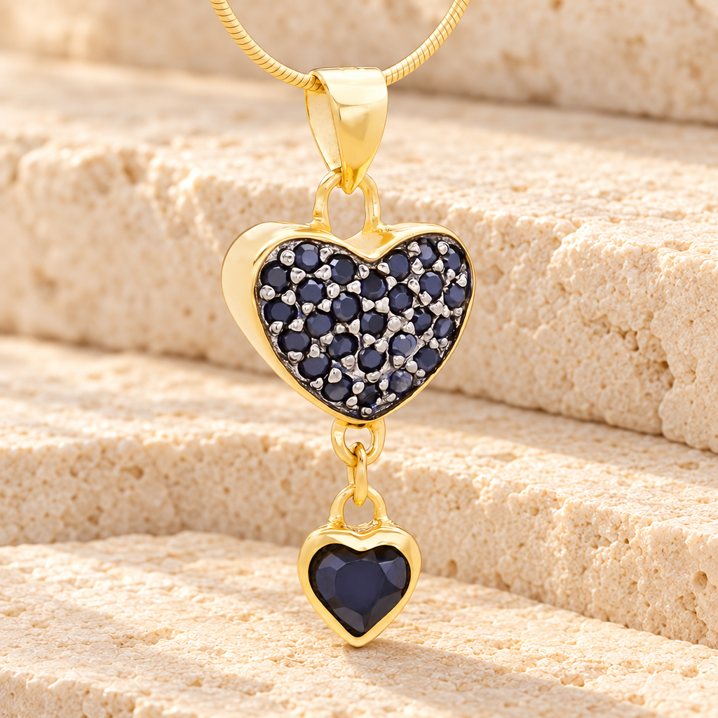 Gold Plated Falling Heart Cremation Jewelry — main — evr6522g