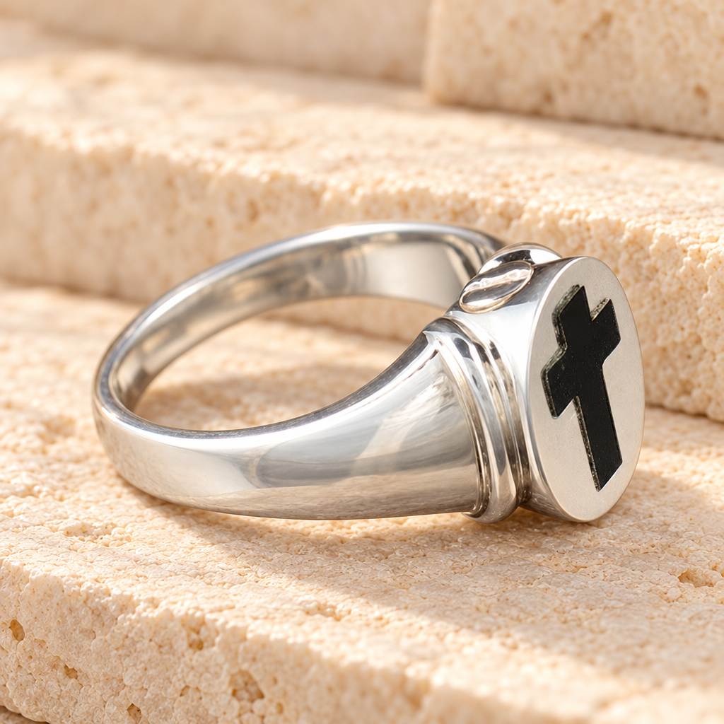 Men's Silver Eternity Ring Memorial Urn — main — evr874mss