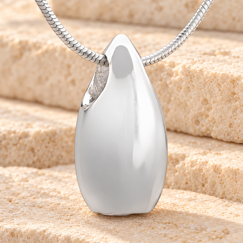Silver Simple Tear Cremation Jewelry — main — evr6460ss