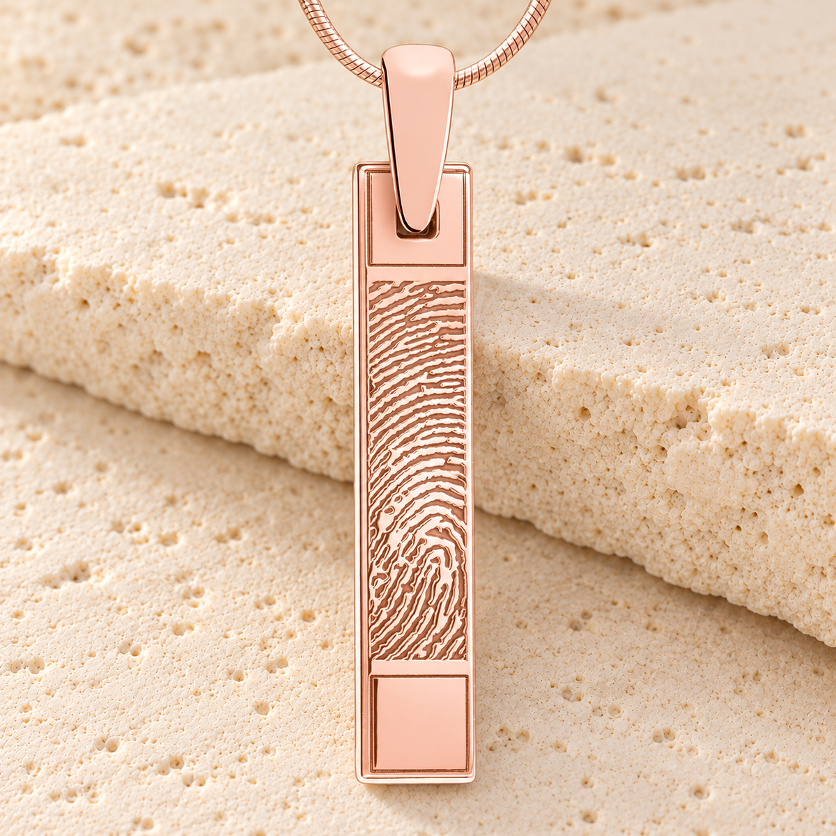 Barred Rose Gold Plated Fingerprint Necklace — main — evr4732rg