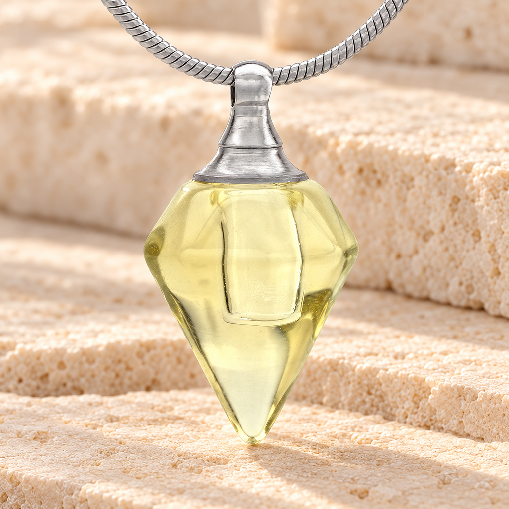 Glass Locket Yellow Tops Cremation Jewelry — main — evr2536y